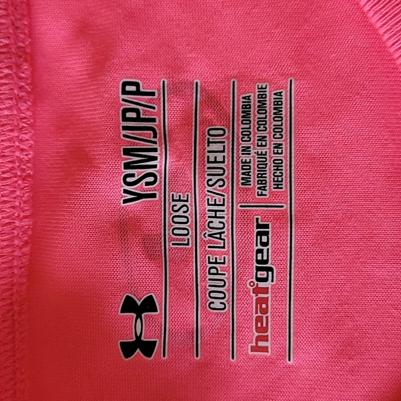 Girls Hot Pink Under Armour Loose Fit Heat Gear T-shirt - Picture 3 of 5